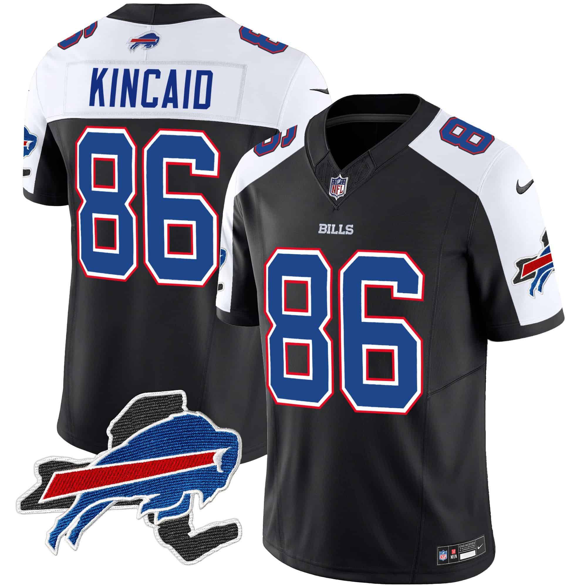 Men Buffalo Bills #86 Kincaid Black 2024 Nike Patch Vapor Limited NFL Jersey
